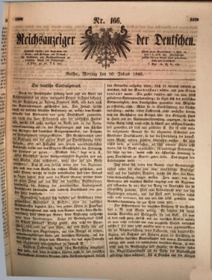 Reichsanzeiger der Deutschen (Allgemeiner Anzeiger der Deutschen) Montag 16. Juli 1849