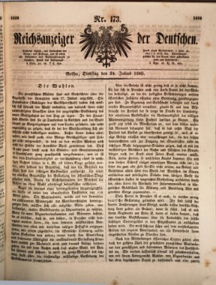 Reichsanzeiger der Deutschen (Allgemeiner Anzeiger der Deutschen) Dienstag 24. Juli 1849