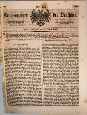 Reichsanzeiger der Deutschen (Allgemeiner Anzeiger der Deutschen) Mittwoch 25. Juli 1849