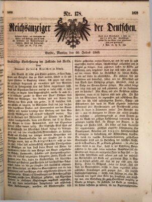 Reichsanzeiger der Deutschen (Allgemeiner Anzeiger der Deutschen) Montag 30. Juli 1849