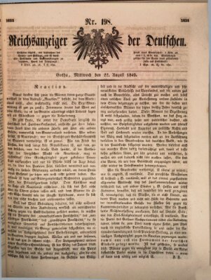 Reichsanzeiger der Deutschen (Allgemeiner Anzeiger der Deutschen) Mittwoch 22. August 1849