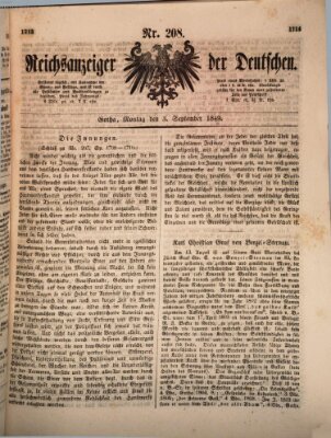 Reichsanzeiger der Deutschen (Allgemeiner Anzeiger der Deutschen) Montag 3. September 1849