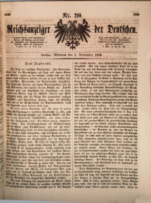 Reichsanzeiger der Deutschen (Allgemeiner Anzeiger der Deutschen) Mittwoch 5. September 1849