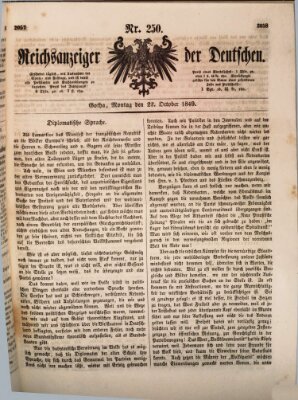 Reichsanzeiger der Deutschen (Allgemeiner Anzeiger der Deutschen) Montag 22. Oktober 1849