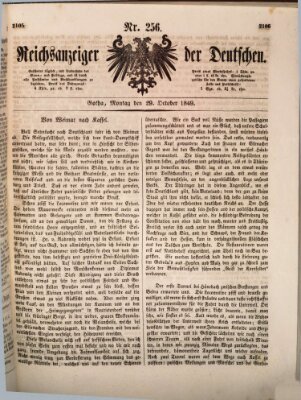 Reichsanzeiger der Deutschen (Allgemeiner Anzeiger der Deutschen) Montag 29. Oktober 1849