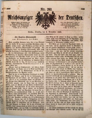 Reichsanzeiger der Deutschen (Allgemeiner Anzeiger der Deutschen) Dienstag 6. November 1849