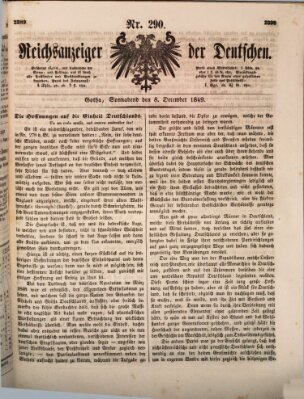 Reichsanzeiger der Deutschen (Allgemeiner Anzeiger der Deutschen) Samstag 8. Dezember 1849