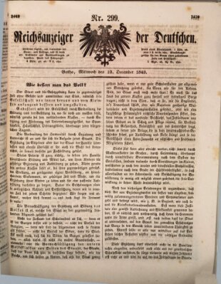 Reichsanzeiger der Deutschen (Allgemeiner Anzeiger der Deutschen) Mittwoch 19. Dezember 1849