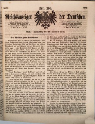 Reichsanzeiger der Deutschen (Allgemeiner Anzeiger der Deutschen) Donnerstag 20. Dezember 1849