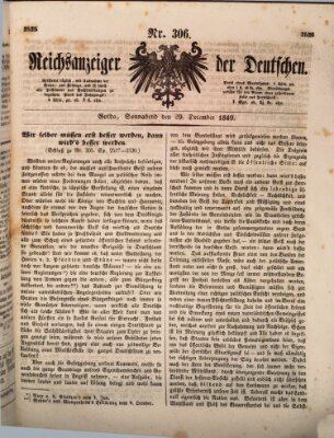 Reichsanzeiger der Deutschen (Allgemeiner Anzeiger der Deutschen) Samstag 29. Dezember 1849