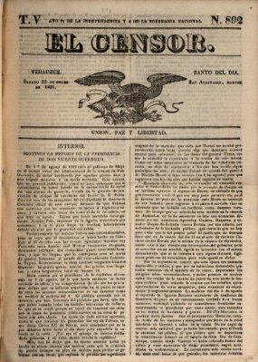 El censor Samstag 22. Januar 1831