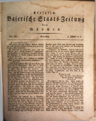 Königlich-Baierische Staats-Zeitung von München (Süddeutsche Presse) Freitag 3. Januar 1806