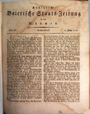 Königlich-Baierische Staats-Zeitung von München (Süddeutsche Presse) Samstag 4. Januar 1806