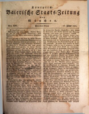 Königlich-Baierische Staats-Zeitung von München (Süddeutsche Presse) Donnerstag 16. Januar 1806