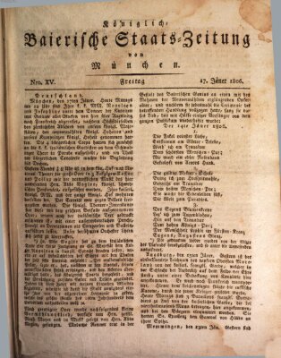 Königlich-Baierische Staats-Zeitung von München (Süddeutsche Presse) Freitag 17. Januar 1806