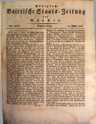 Königlich-Baierische Staats-Zeitung von München (Süddeutsche Presse) Donnerstag 30. Januar 1806