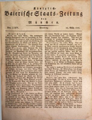 Königlich-Baierische Staats-Zeitung von München (Süddeutsche Presse) Freitag 28. März 1806