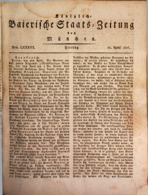 Königlich-Baierische Staats-Zeitung von München (Süddeutsche Presse) Freitag 11. April 1806