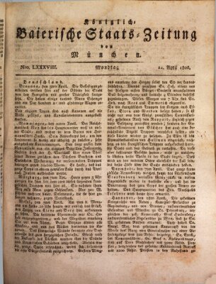 Königlich-Baierische Staats-Zeitung von München (Süddeutsche Presse) Montag 14. April 1806