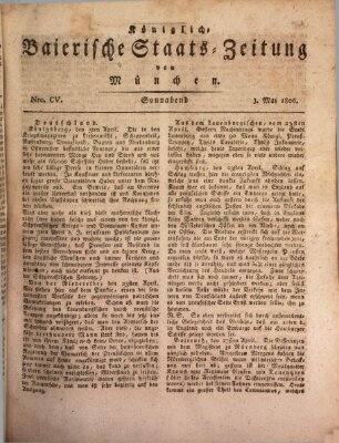 Königlich-Baierische Staats-Zeitung von München (Süddeutsche Presse) Samstag 3. Mai 1806