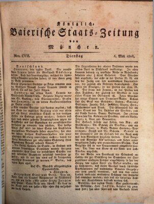 Königlich-Baierische Staats-Zeitung von München (Süddeutsche Presse) Dienstag 6. Mai 1806