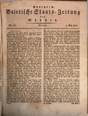 Königlich-Baierische Staats-Zeitung von München (Süddeutsche Presse) Freitag 9. Mai 1806