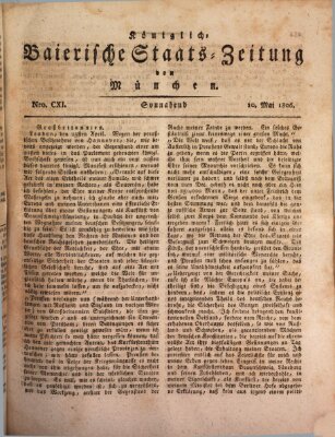 Königlich-Baierische Staats-Zeitung von München (Süddeutsche Presse) Samstag 10. Mai 1806