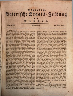 Königlich-Baierische Staats-Zeitung von München (Süddeutsche Presse) Montag 12. Mai 1806