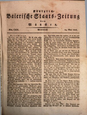 Königlich-Baierische Staats-Zeitung von München (Süddeutsche Presse) Mittwoch 14. Mai 1806