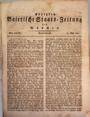 Königlich-Baierische Staats-Zeitung von München (Süddeutsche Presse) Samstag 17. Mai 1806