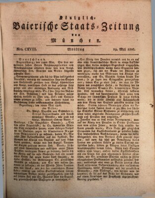 Königlich-Baierische Staats-Zeitung von München (Süddeutsche Presse) Montag 19. Mai 1806