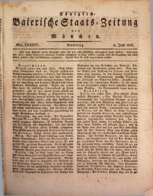 Königlich-Baierische Staats-Zeitung von München (Süddeutsche Presse) Montag 9. Juni 1806