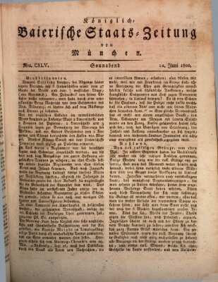 Königlich-Baierische Staats-Zeitung von München (Süddeutsche Presse) Samstag 21. Juni 1806