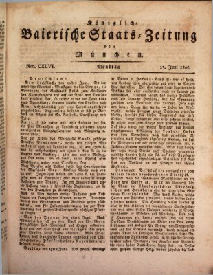 Königlich-Baierische Staats-Zeitung von München (Süddeutsche Presse) Montag 23. Juni 1806