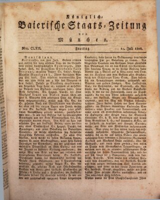 Königlich-Baierische Staats-Zeitung von München (Süddeutsche Presse) Freitag 11. Juli 1806