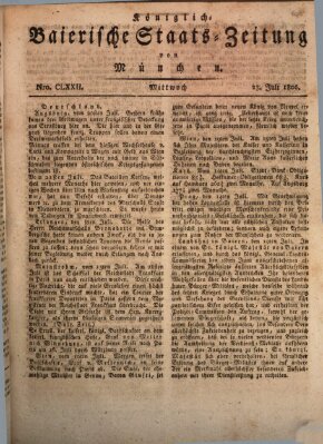 Königlich-Baierische Staats-Zeitung von München (Süddeutsche Presse) Mittwoch 23. Juli 1806