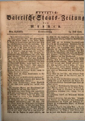 Königlich-Baierische Staats-Zeitung von München (Süddeutsche Presse) Donnerstag 24. Juli 1806