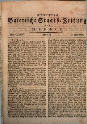 Königlich-Baierische Staats-Zeitung von München (Süddeutsche Presse) Freitag 25. Juli 1806