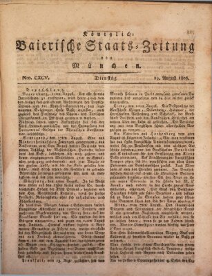 Königlich-Baierische Staats-Zeitung von München (Süddeutsche Presse) Dienstag 19. August 1806