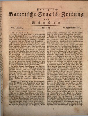 Königlich-Baierische Staats-Zeitung von München (Süddeutsche Presse) Freitag 12. September 1806