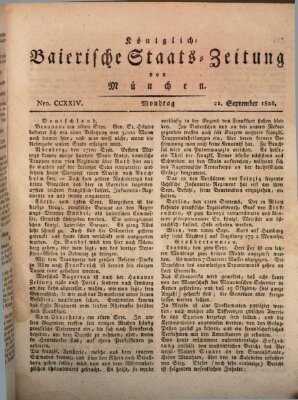 Königlich-Baierische Staats-Zeitung von München (Süddeutsche Presse) Montag 22. September 1806