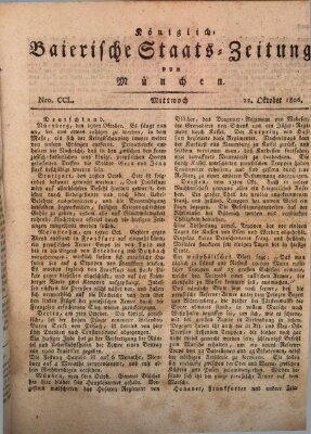 Königlich-Baierische Staats-Zeitung von München (Süddeutsche Presse) Mittwoch 22. Oktober 1806