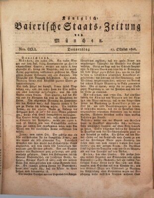 Königlich-Baierische Staats-Zeitung von München (Süddeutsche Presse) Donnerstag 23. Oktober 1806