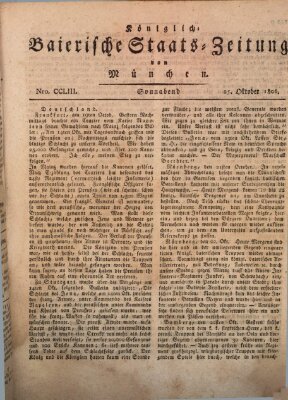 Königlich-Baierische Staats-Zeitung von München (Süddeutsche Presse) Samstag 25. Oktober 1806