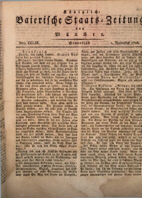 Königlich-Baierische Staats-Zeitung von München (Süddeutsche Presse) Samstag 1. November 1806