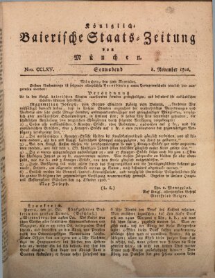 Königlich-Baierische Staats-Zeitung von München (Süddeutsche Presse) Samstag 8. November 1806