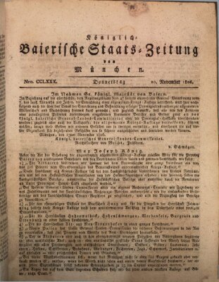 Königlich-Baierische Staats-Zeitung von München (Süddeutsche Presse) Donnerstag 20. November 1806