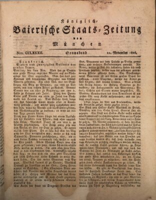 Königlich-Baierische Staats-Zeitung von München (Süddeutsche Presse) Samstag 22. November 1806