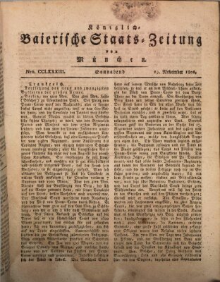 Königlich-Baierische Staats-Zeitung von München (Süddeutsche Presse) Samstag 29. November 1806