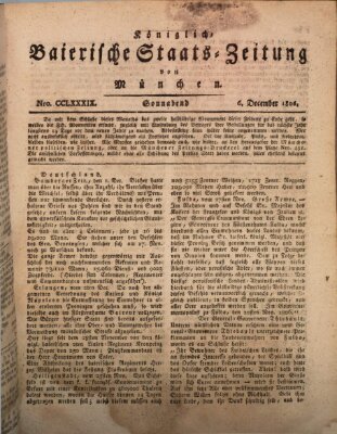 Königlich-Baierische Staats-Zeitung von München (Süddeutsche Presse) Samstag 6. Dezember 1806